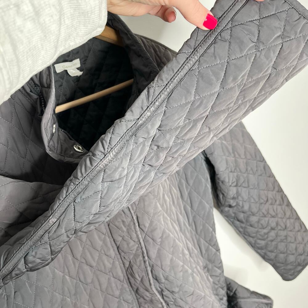 Garnet Hill Essential Quilted Coat Jacket Womens 8 Gray Pockets Outdoor NO HOOD - Picture 12 of 12
